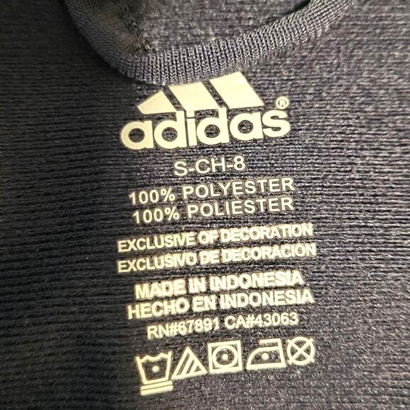 Adidas Boy's Full Zip Sweatshirt Grey Yellow Size Small (8) - Picture 5 of 6